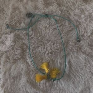Pura vida blue and yellow string bracelet